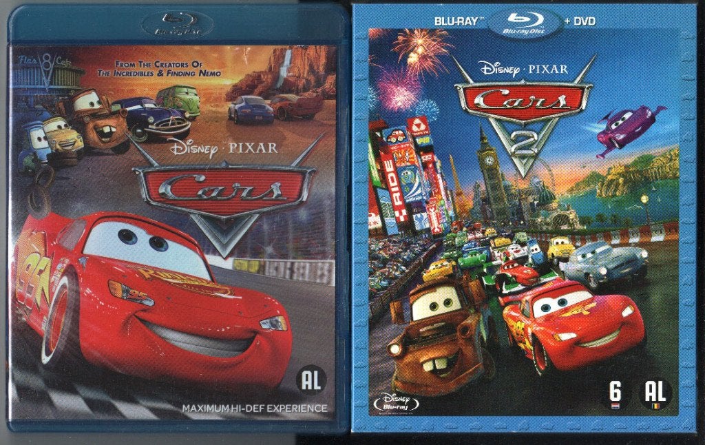 Cars + Cars 2+DVD SLIPCOVER PIXAR DISNEY Blu-ray NLaud+subs!, Ophalen of Verzenden, Gebruikt, Tekenfilms en Animatie, Boxset