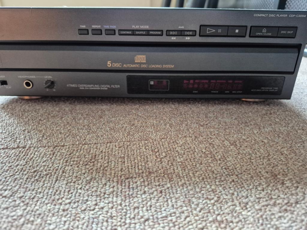 Sony 5-disc CD-wisselaar CDP - C305M met afstandsbediening, Ophalen of Verzenden, Gebruikt, Sony, Wisselaar