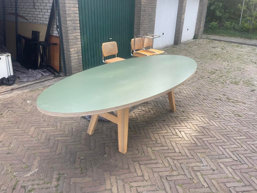 Ovale ARP design eettafel, 100 tot 150 cm, 200 cm of meer, Ophalen of Verzenden, Zo goed als nieuw