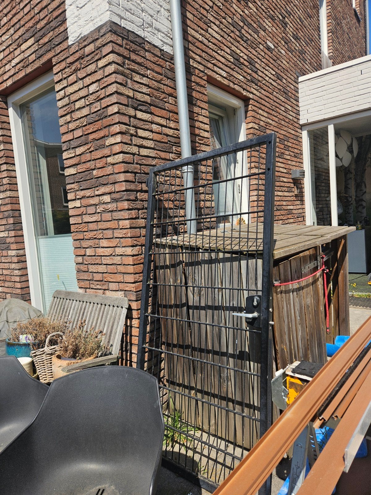 Zwart metalen hekwerk met poort, Ophalen, Met poort, Gebruikt, Spijlenhekwerk