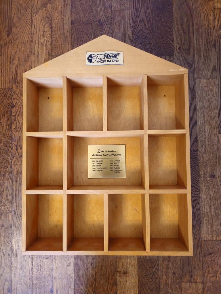 Originele Steiff Knopf im Ohr kast display voor verzameling, Verzamelen, Ophalen, Gebruikt, Stoffen beer, Steiff