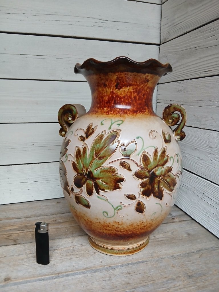 Grote decoratieve Italiaanse vaas, majolica, 1950-1960., Ophalen of Verzenden