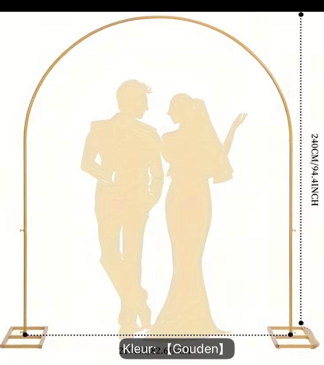 Gouden Bruiloft Boog Decoratie - 240cm, Ophalen, Nieuw, Versiering, Geboorte of Huwelijk