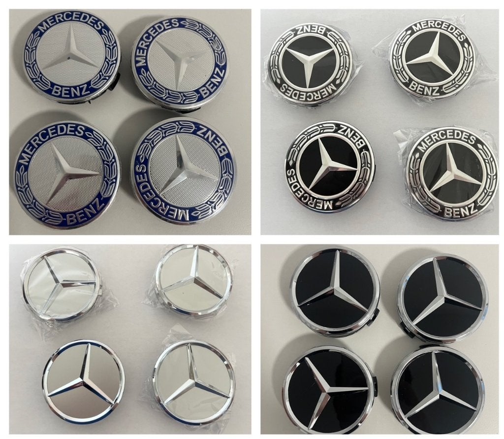 Mercedes Benz wiel naafdoppen naafkap wieldop velgkap 75mm, Auto diversen, Wieldoppen, Ophalen of Verzenden, Nieuw