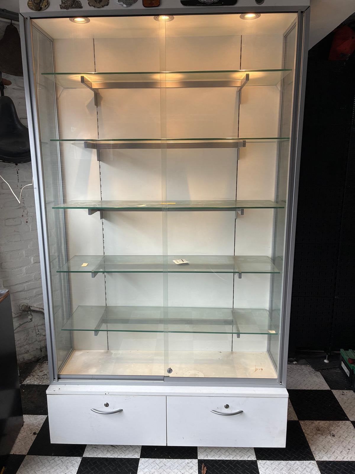 Vitrinekast, Huis en Inrichting, Kasten | Vitrinekasten, Ophalen, 50 tot 100 cm, Zo goed als nieuw, 150 tot 200 cm
