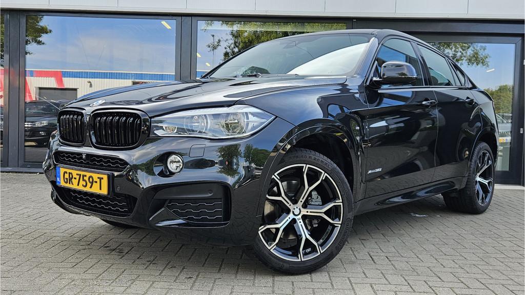 BMW X6 xDrive35i High Executive + M-SPORT + LED + LM VELGEN, Auto's, BMW, Gebruikt, 4 stoelen, Zwart, Bedrijf