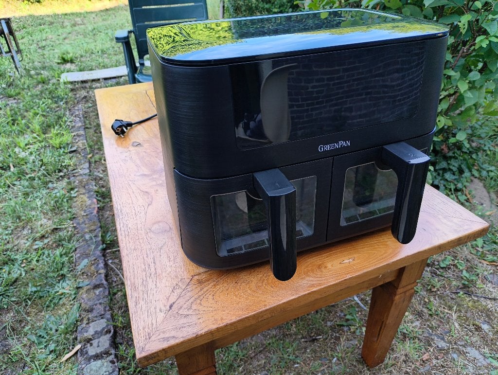 GreenPan - Bistro dubbele airfryer - 4L+4L, Witgoed en Apparatuur, Airfryers, Ophalen of Verzenden, Zo goed als nieuw, Airfryer
