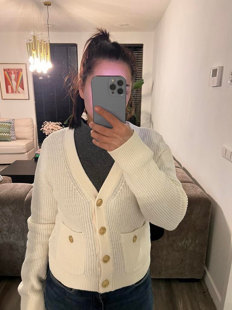 H&M beige vest tops XS nieuw gouden knopen, Ophalen of Verzenden, Nieuw, Maat 34 (XS) of kleiner, Beige