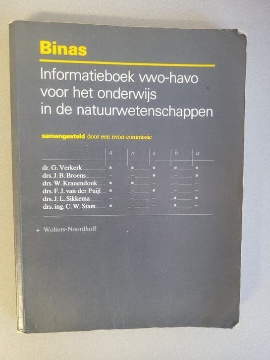 Binas Informatieboek vwo-havo Natuurwetenschappen, Gelezen, G. Verkerk, J.B. Broens, W. Kranendonk, F.J. van der Puij, Ophalen of Verzenden