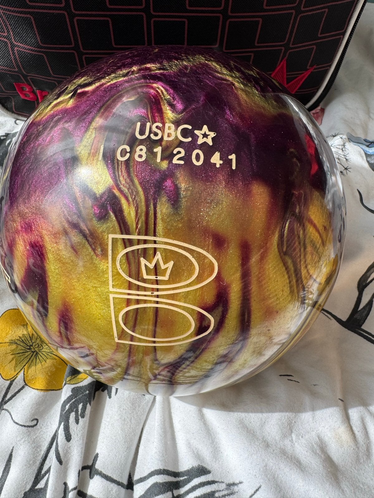 Brunswick Slingshot Bowlingbal Paars/Goud met Tas & Schoenho, Ophalen of Verzenden, Gebruikt