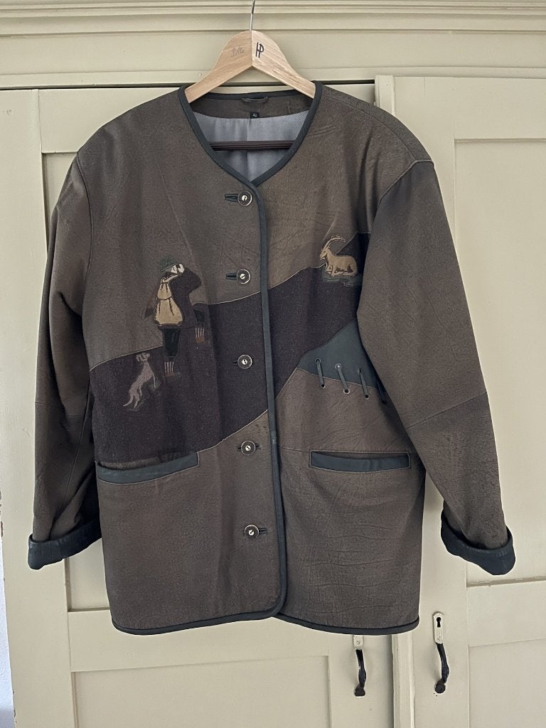 Jasje echt leer oktoberfeest Tiroler  maat 42, Maat 56/58 (XL), Ophalen of Verzenden, Overige thema's, Kleding
