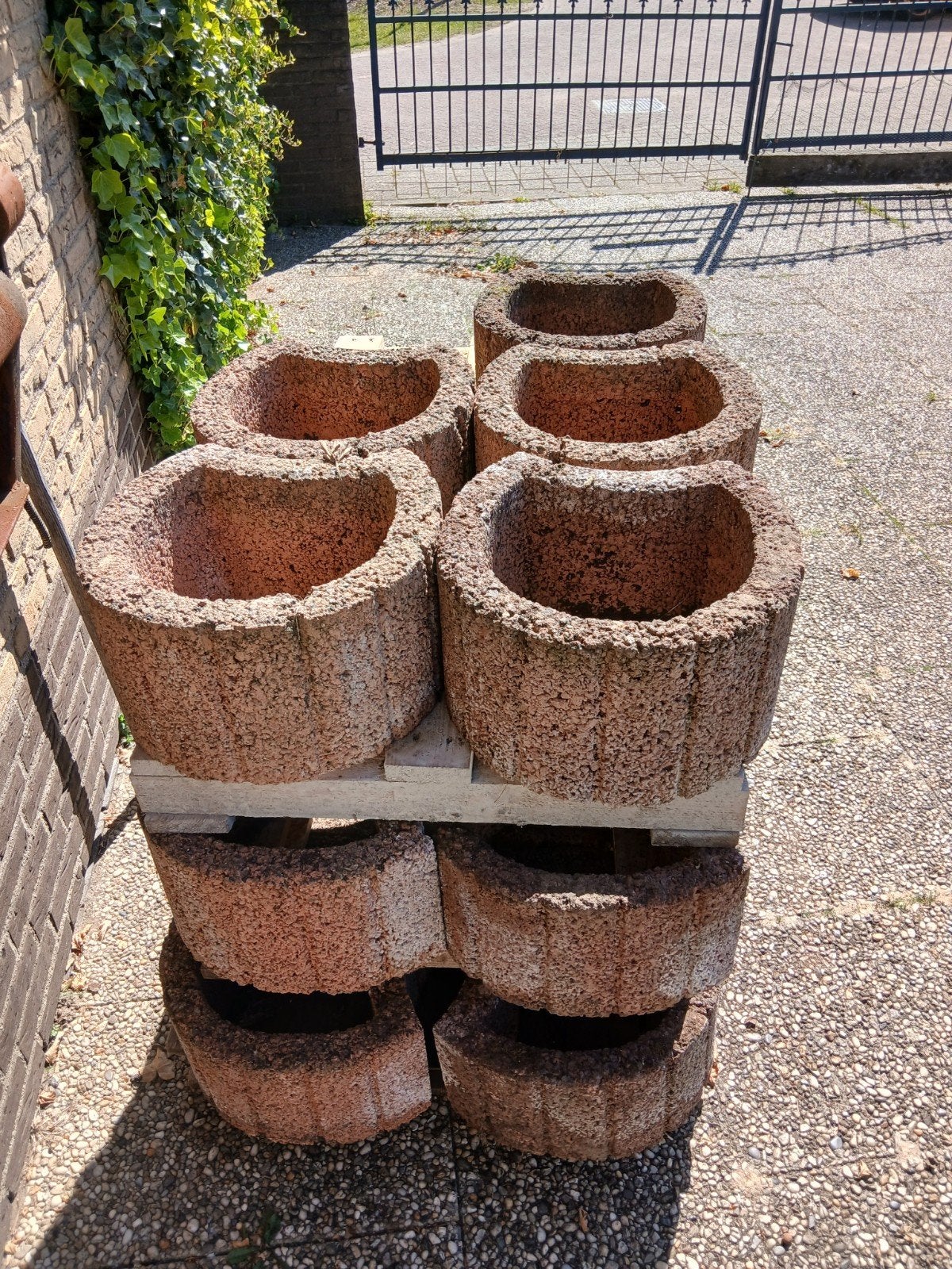Plantenbak stenen, Tuin en Terras, Bloembakken en Plantenbakken, Steen, Gebruikt, Minder dan 30 cm, Rond