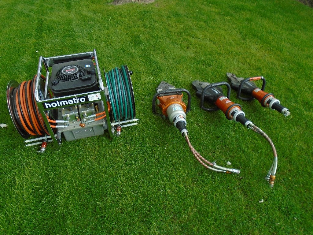 Autogereedschap, Holmatro hydrauliek groep, spreider, knip., Ophalen, Gebruikt