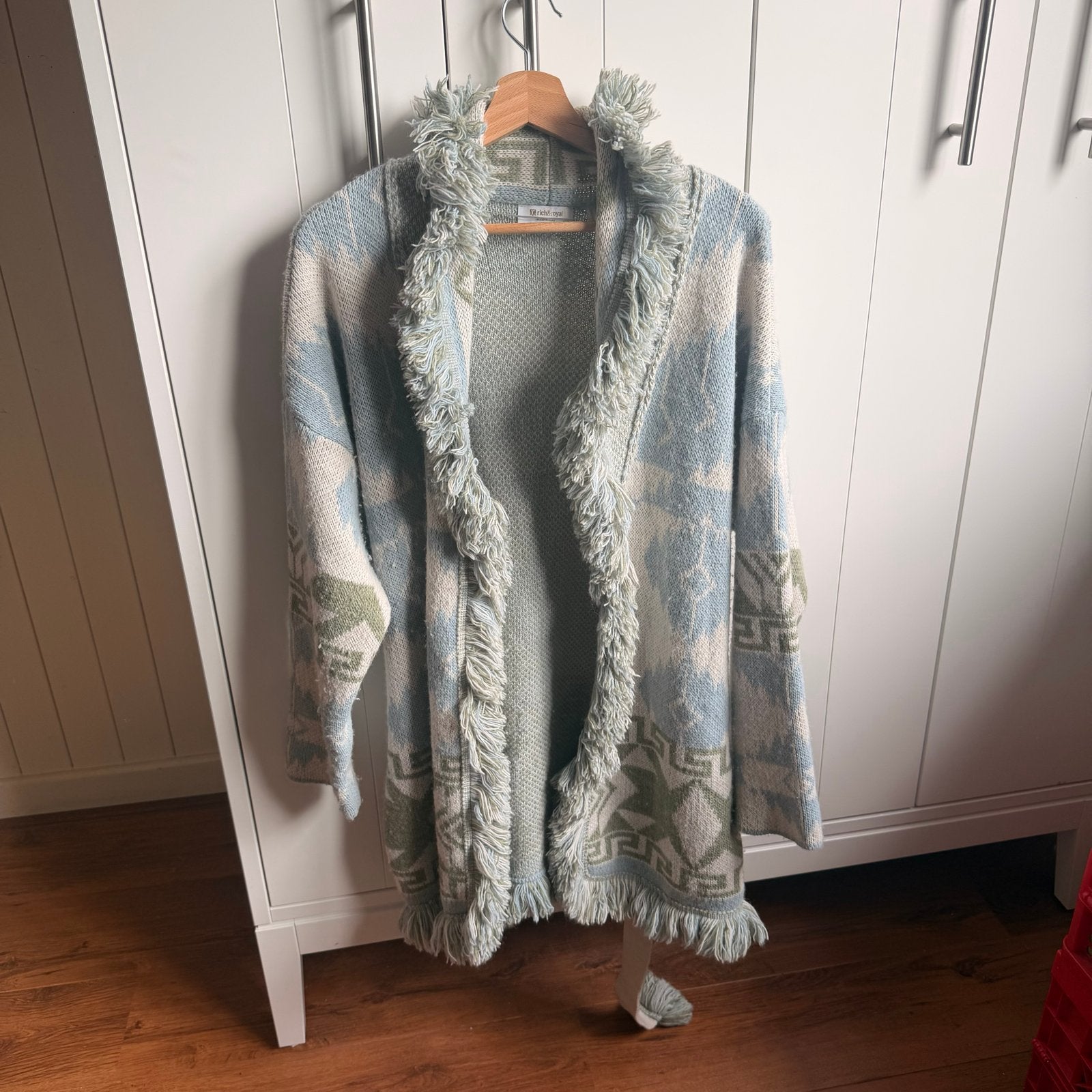 Rich & Royal Cardigan met franjes en patroon, Ophalen of Verzenden, Zo goed als nieuw, Maat 38/40 (M), Blauw