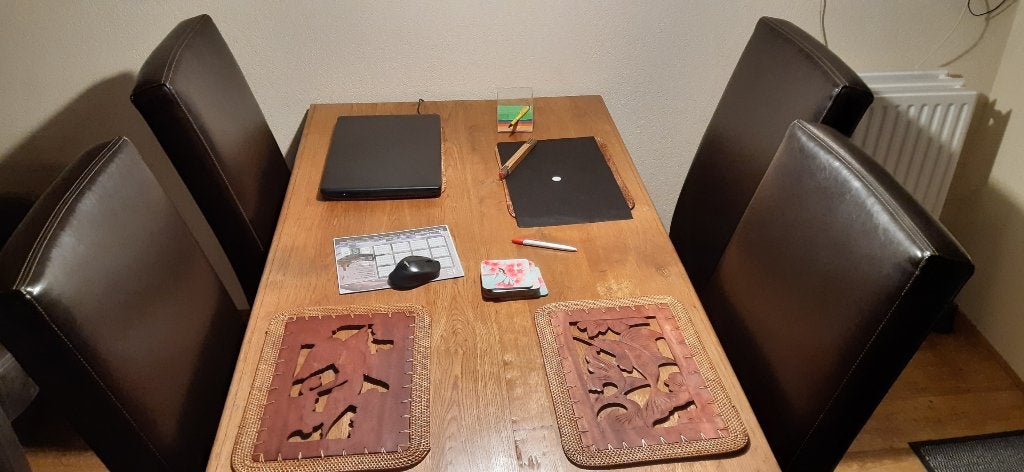 Mooie houten eettafel voor 4 personen, Ophalen, Gebruikt, 50 tot 100 cm, 150 tot 200 cm