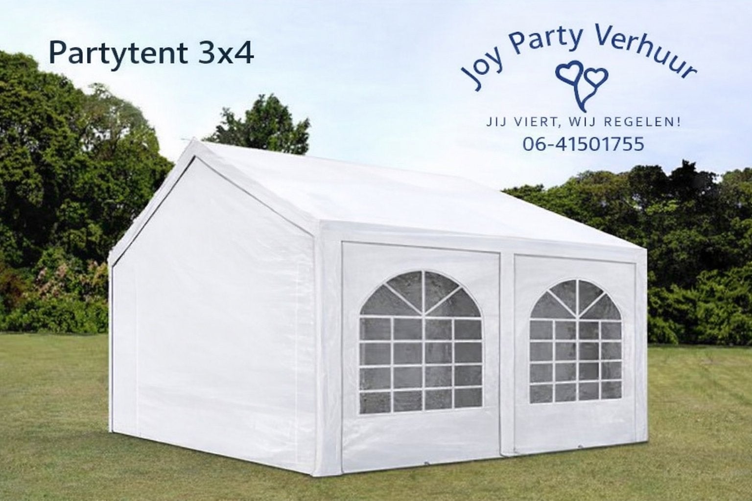 Partytent 3x4 te huur, Ophalen, Zo goed als nieuw, Minder dan 5 meter