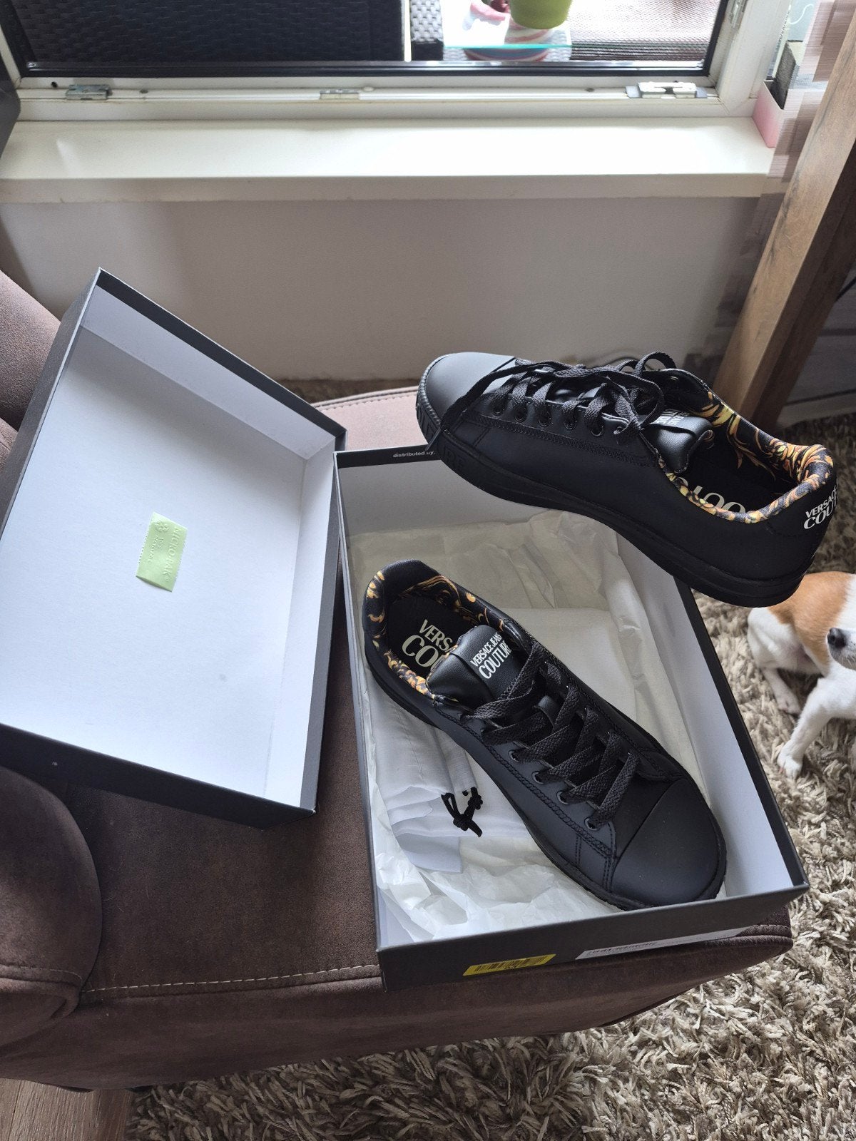 Versace dames sneakers schoenen maat 38, Ophalen, Zwart, Nieuw, Sneakers of Gympen