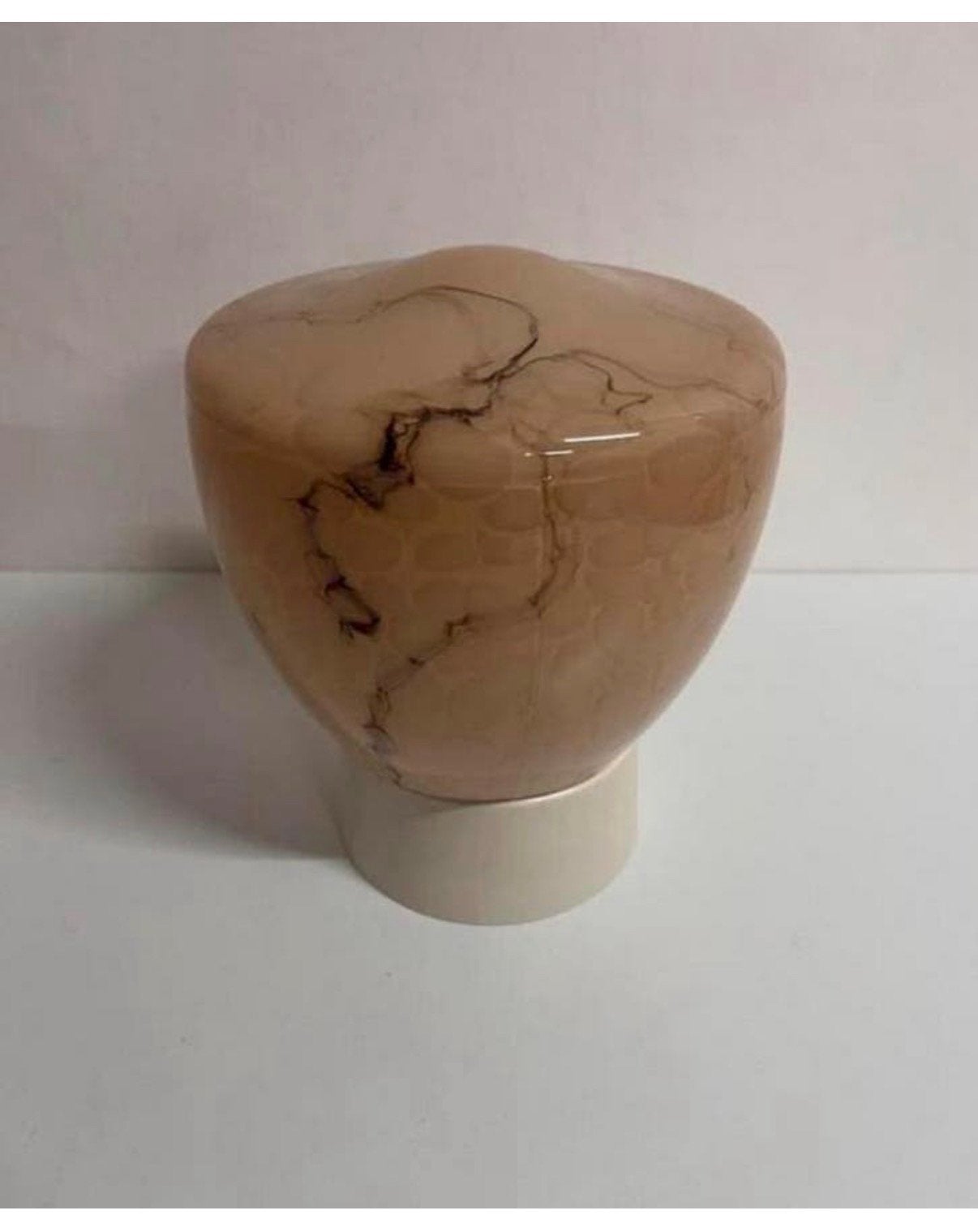 Vintage roze gemarmerde plafondlamp Thabur sobere vorm, Roze, 16 cm, Thabur, Plafondlamp