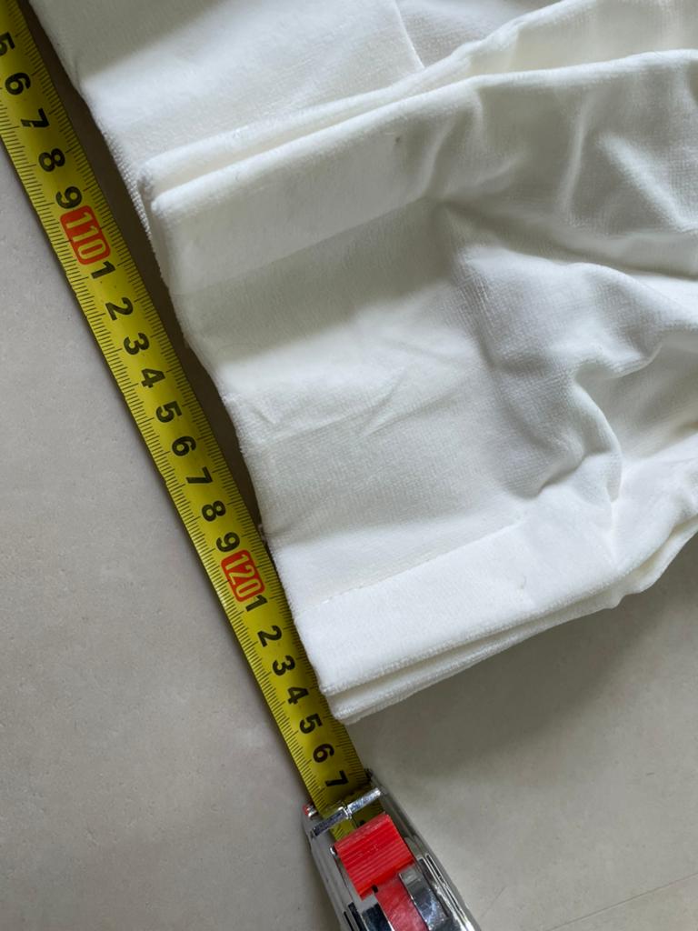 Witte velours gordijn, Ophalen, Gebruikt, 100 tot 150 cm, Wit
