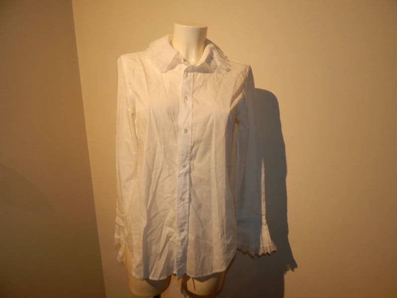 Ralph Lauren witte blouse grote sier kraag en mouw 36/38, Verzenden, Wit, Zo goed als nieuw, Ralph Lauren