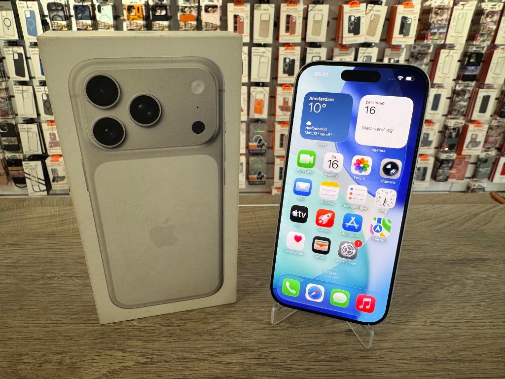 iPhone 17 Pro 1TB Zilver - Als nieuw - Garantie - Compleet, Apple, Apple, Overige modellen, 1 TB