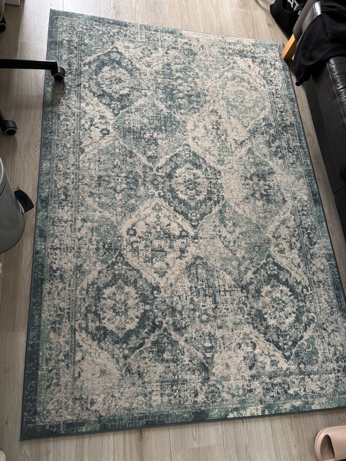 Vloerkleed 200x130cm - Blauw/Beige Patroon, Ophalen, Gebruikt, 100 tot 150 cm, Blauw