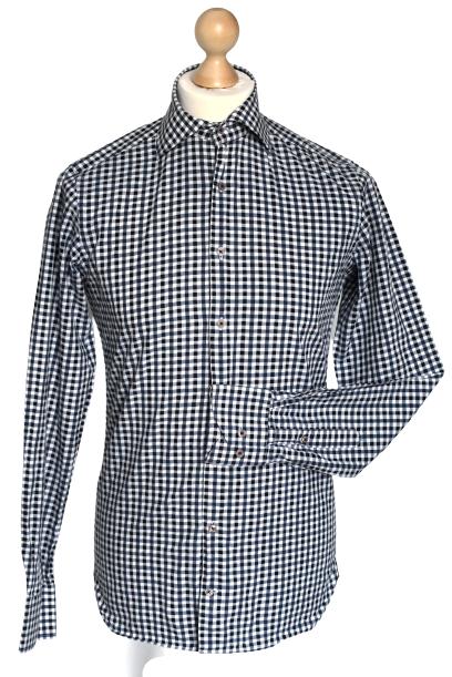 Oger geruit overhemd, shirt, blauw/wit, Mt. 37 / XS, Kleding | Heren, Overhemden, Halswijdte 38 (S) of kleiner, Verzenden, Blauw
