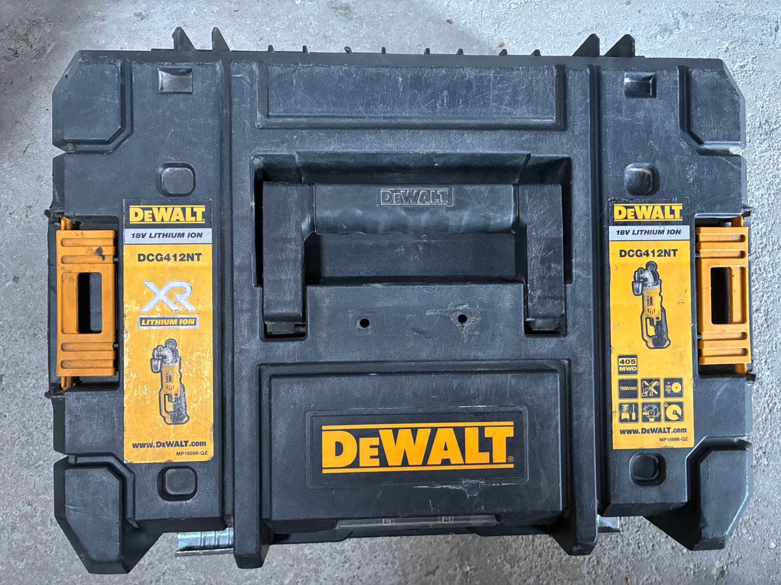 Dewalt slijptol incl accu, lader en koffer, Ophalen of Verzenden, Gebruikt, Minder dan 700 watt, Haakse handslijpmachine