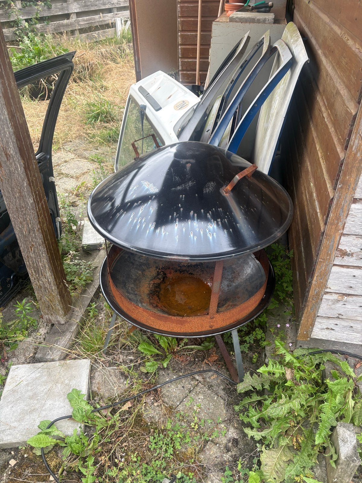 Gebruikte Vuurkorf met deksel, Tuin en Terras, Vuurkorven, Ophalen, Gebruikt, Vuurkorf
