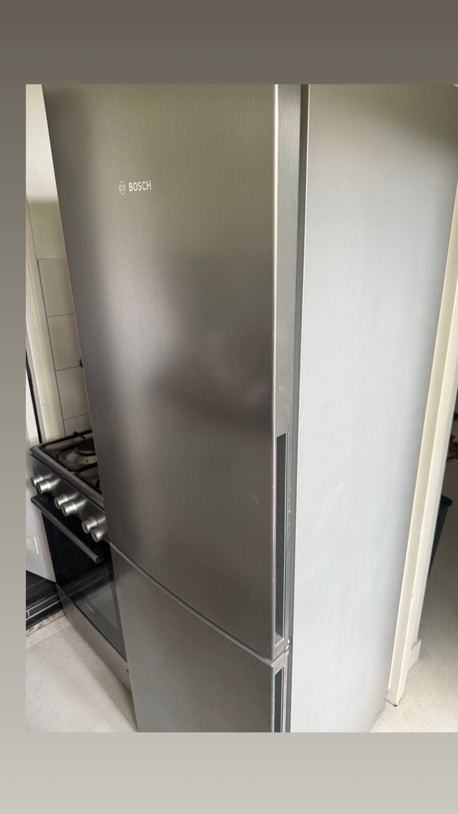 Bosch Koelkast met Aparte Vriezer - RVS Look, Witgoed en Apparatuur, Koelkasten en IJskasten, Ophalen, Gebruikt, 200 liter of meer