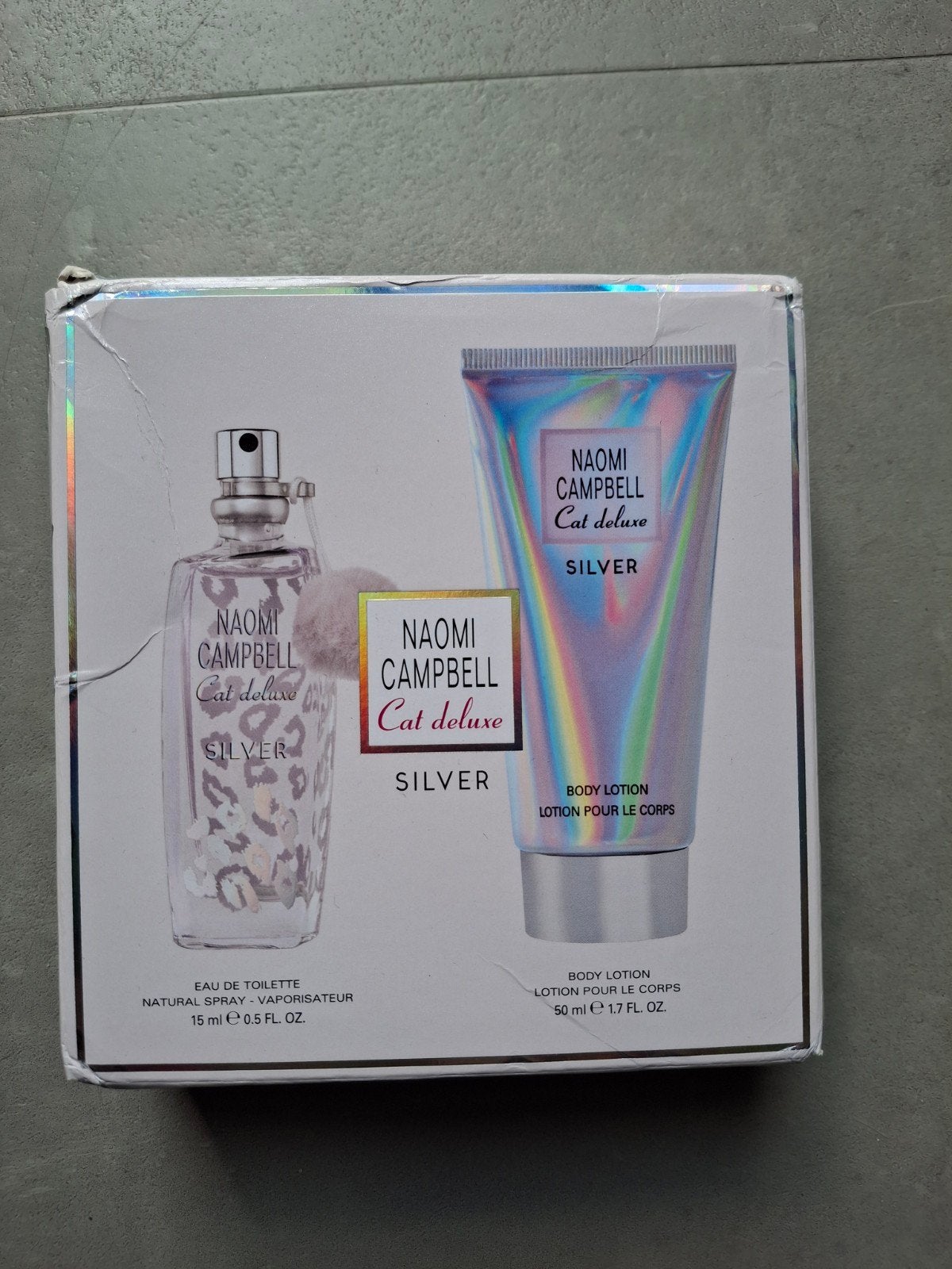 Naomi Campbell Catdeluxe Silver Giftset (doosje beschadigd), Ophalen of Verzenden, Nieuw