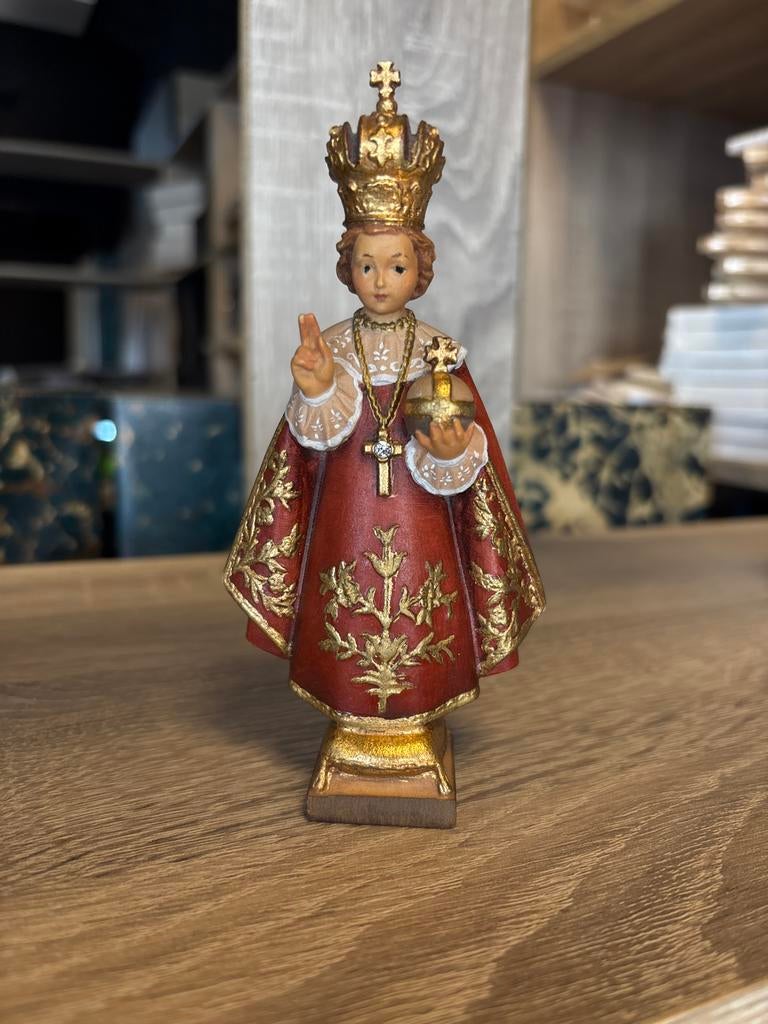 Houten beeldje Kindje Jezus van Praag – Original LEPI, Ophalen of Verzenden
