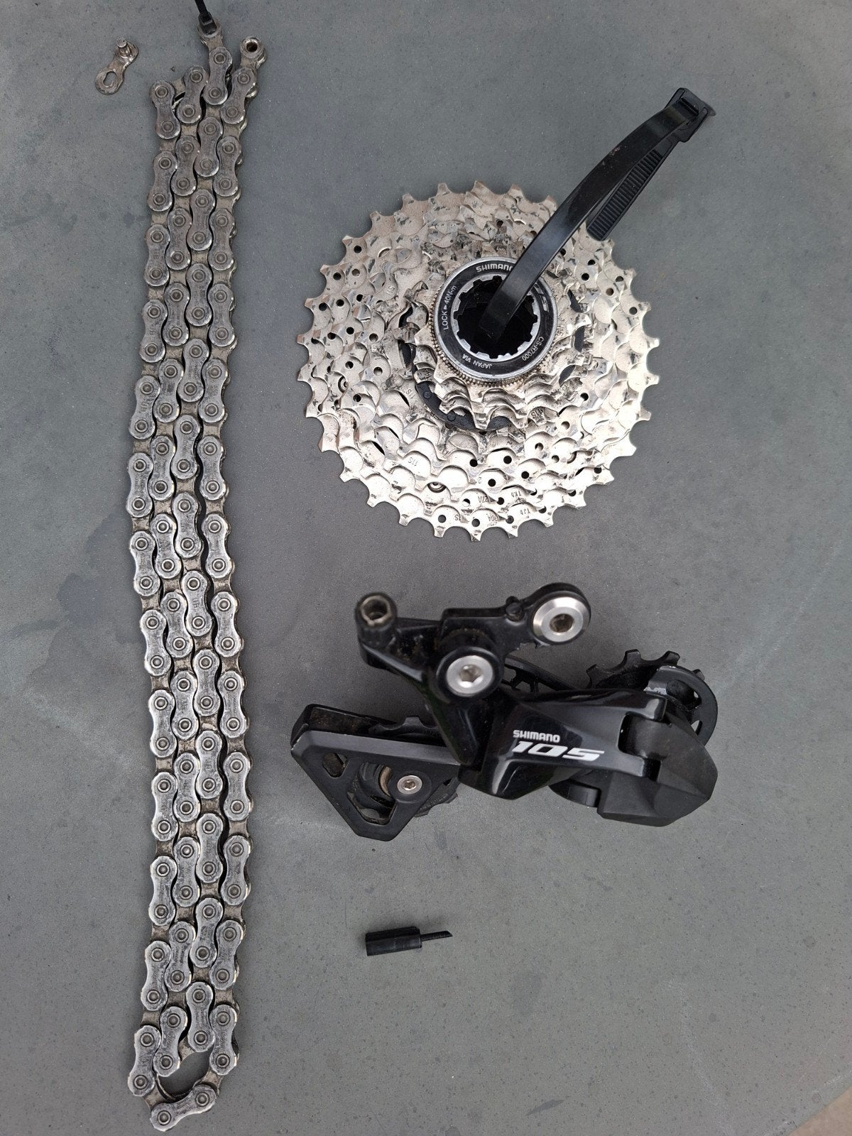 Shimano 105 R7000 11-speed cassette, derailleur en ketting, Fietsen en Brommers, Gebruikt, Ophalen of Verzenden, Derailleur of Ketting