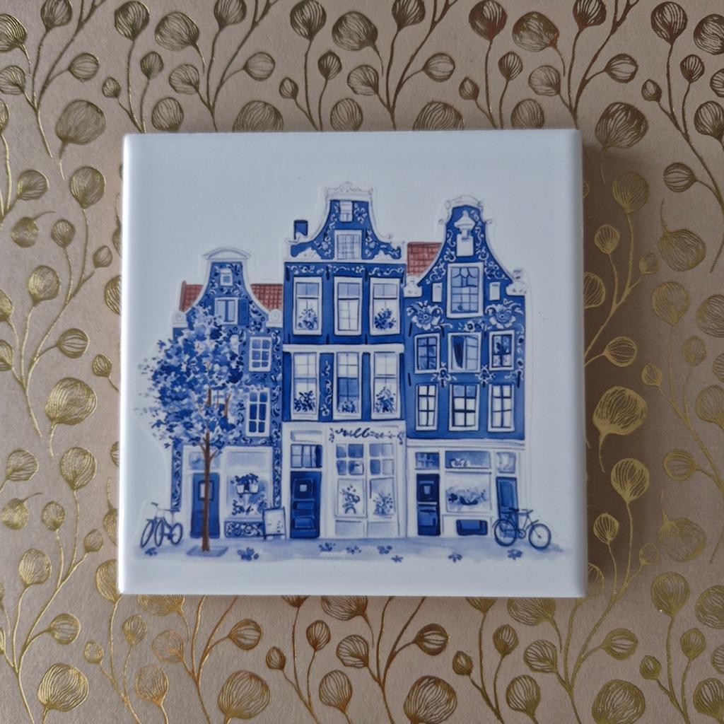 Delftsblauw tegeltje inclusief standaard, Ophalen of Verzenden