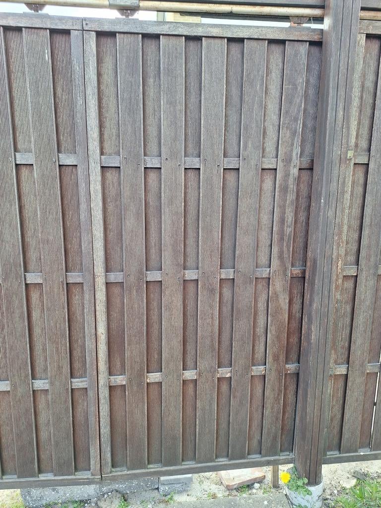 Hardhouten tuin(vlecht)schermen/deur/staanders/liggers, Minder dan 3 meter, Ophalen of Verzenden, Hout, 1 tot 2 meter