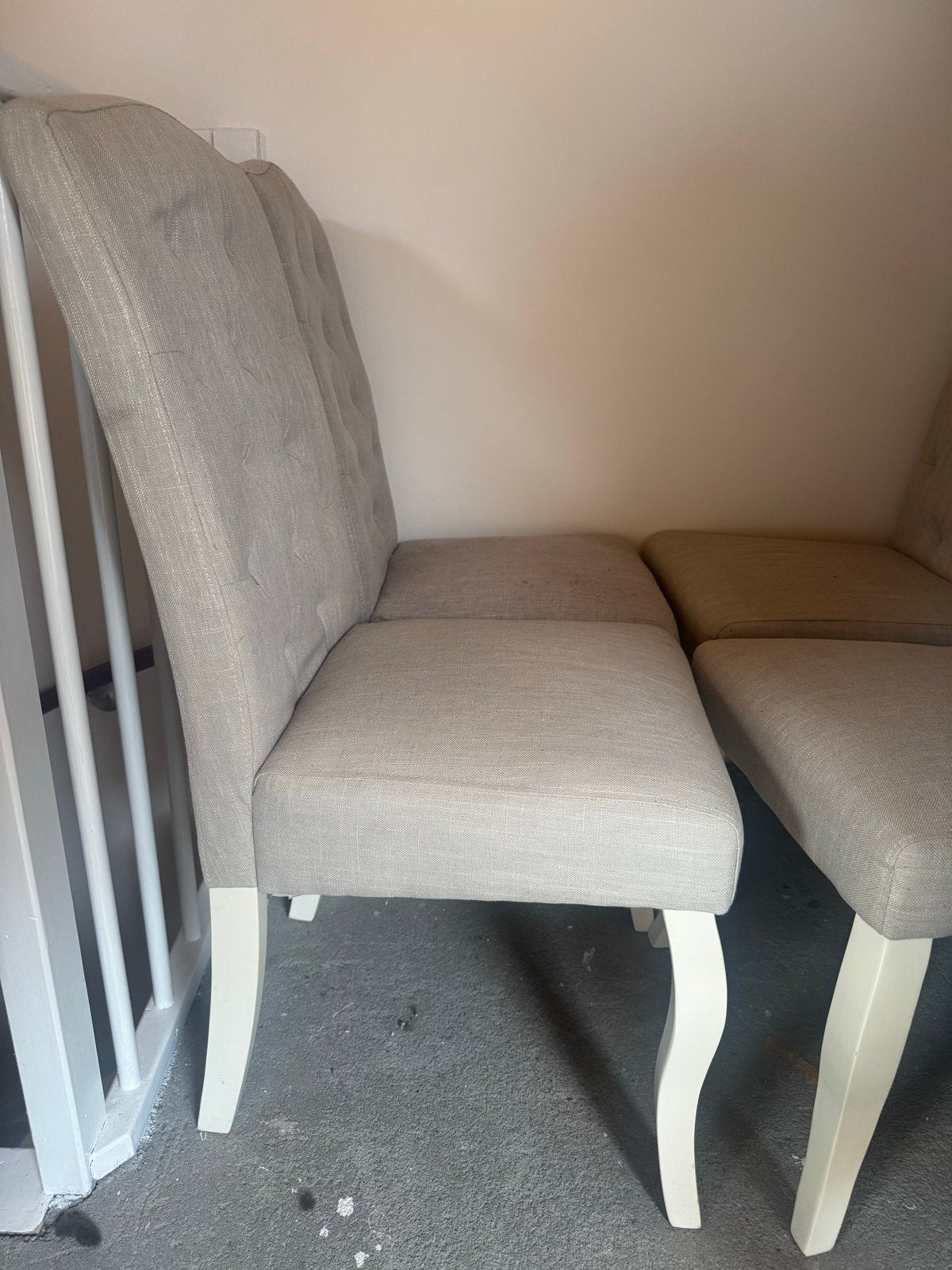 Set van 4 eetkamerstoelen, Huis en Inrichting, Stoelen, Ophalen, Gebruikt, Vier, Stof