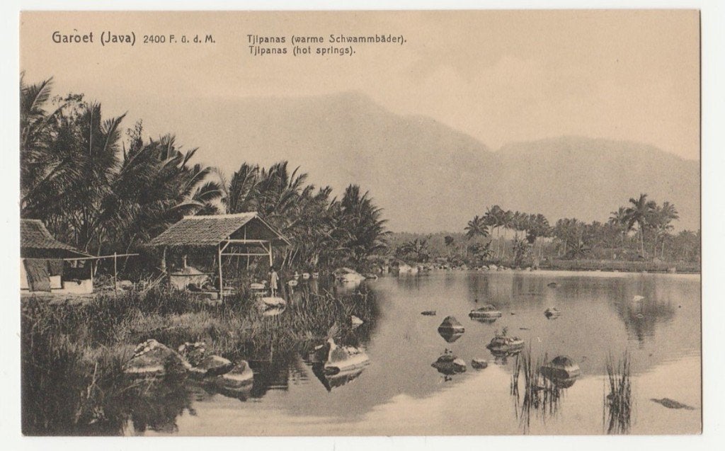 Ned. Indië.  Garoet.  Java.  Azië.  Tjipanas.  Hot Springs., Verzenden, Voor 1920, Ongelopen, Zuid-Holland