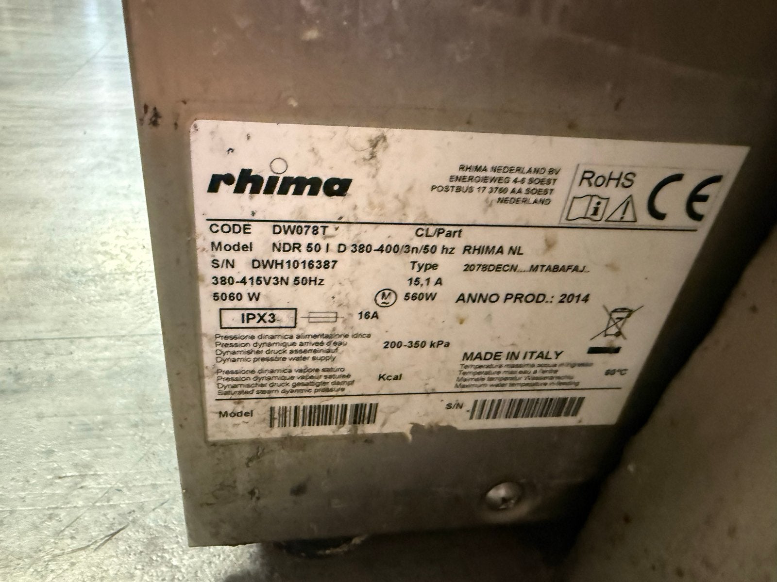 Rhima DR 50 I Vaatwasser - Werkt, verwarmt niet, Ophalen of Verzenden, Zo goed als nieuw