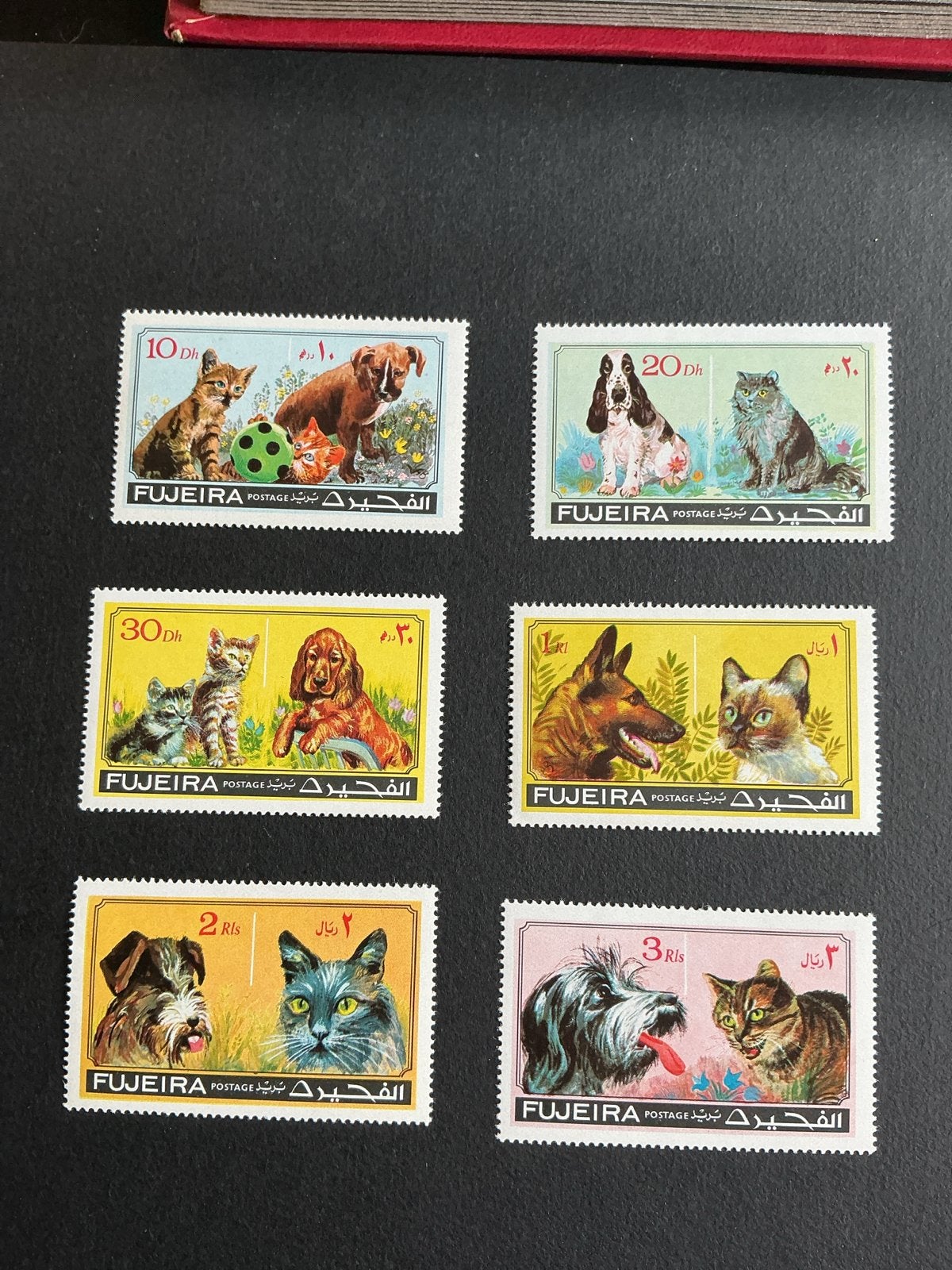 Zeldzame postzegels Fujairah met honden en katten, Verzenden, Postfris, Dier of Natuur