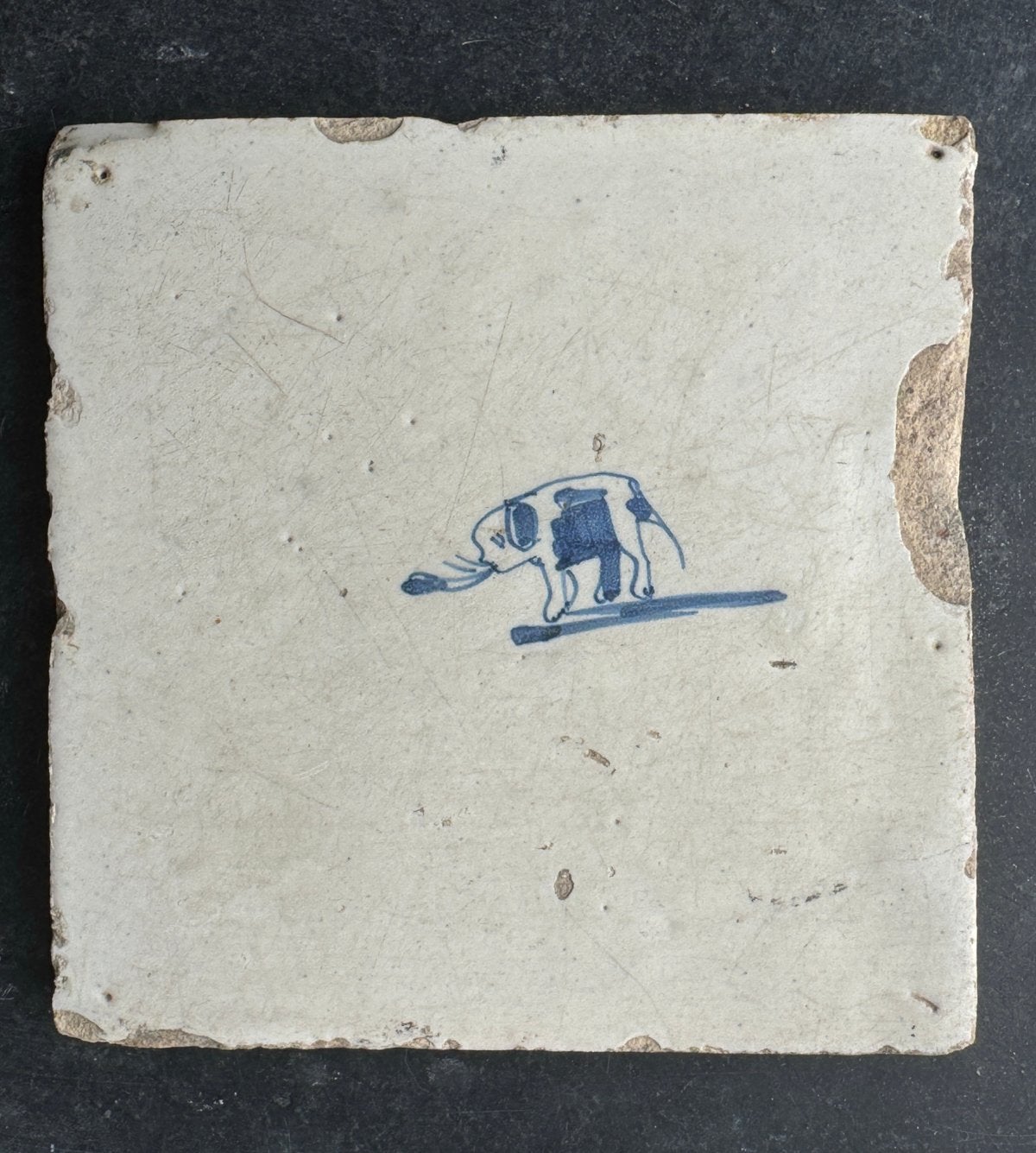 17e eeuws olifant tegeltje,, Ophalen of Verzenden