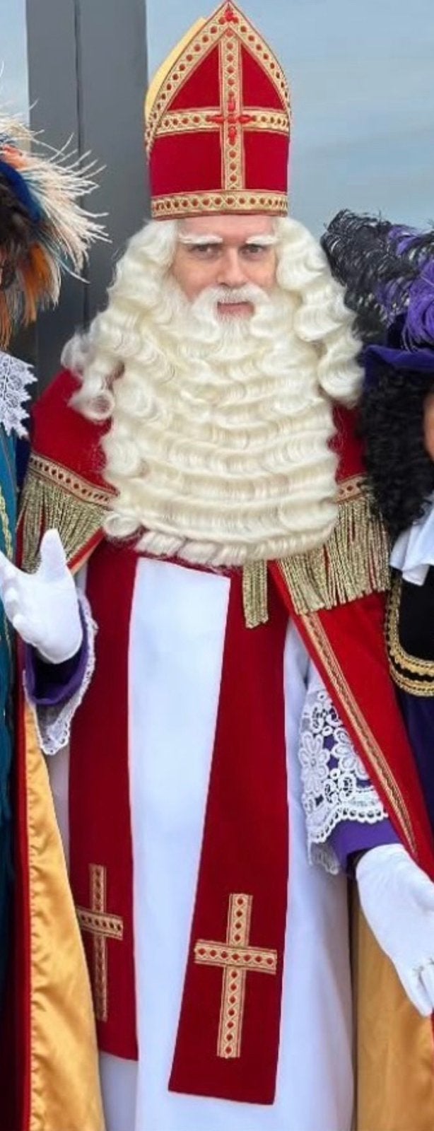 Sinterklaaskostuum - Bram, Mantel, stola, albe en mijter, Ophalen of Verzenden, Zo goed als nieuw