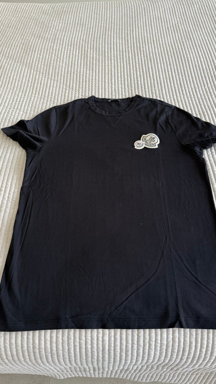 Moncler T-shirt Zwart Maat L, Ophalen of Verzenden, Zo goed als nieuw, Maat 52/54 (L), Zwart