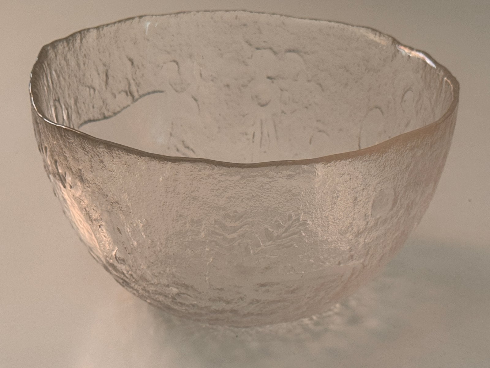 Grote vintage Pukeberg Glasbruk Hällristning kom, Ophalen of Verzenden