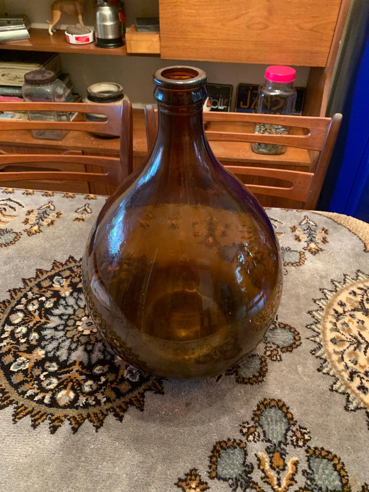 Vintage Gistfles Amber Glas - 15 Liter, 45 cm Hoog, Antiek en Kunst, Ophalen of Verzenden