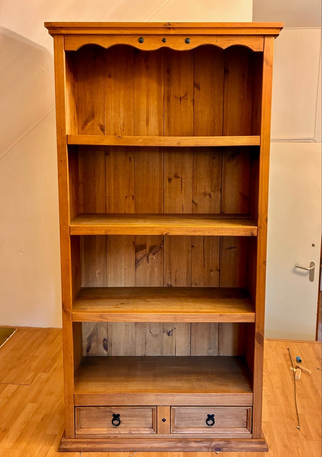 Houten boekenkast met lades - 200x95,5x33,5 cm, Huis en Inrichting, Ophalen, Gebruikt, 200 cm of meer, 50 tot 100 cm