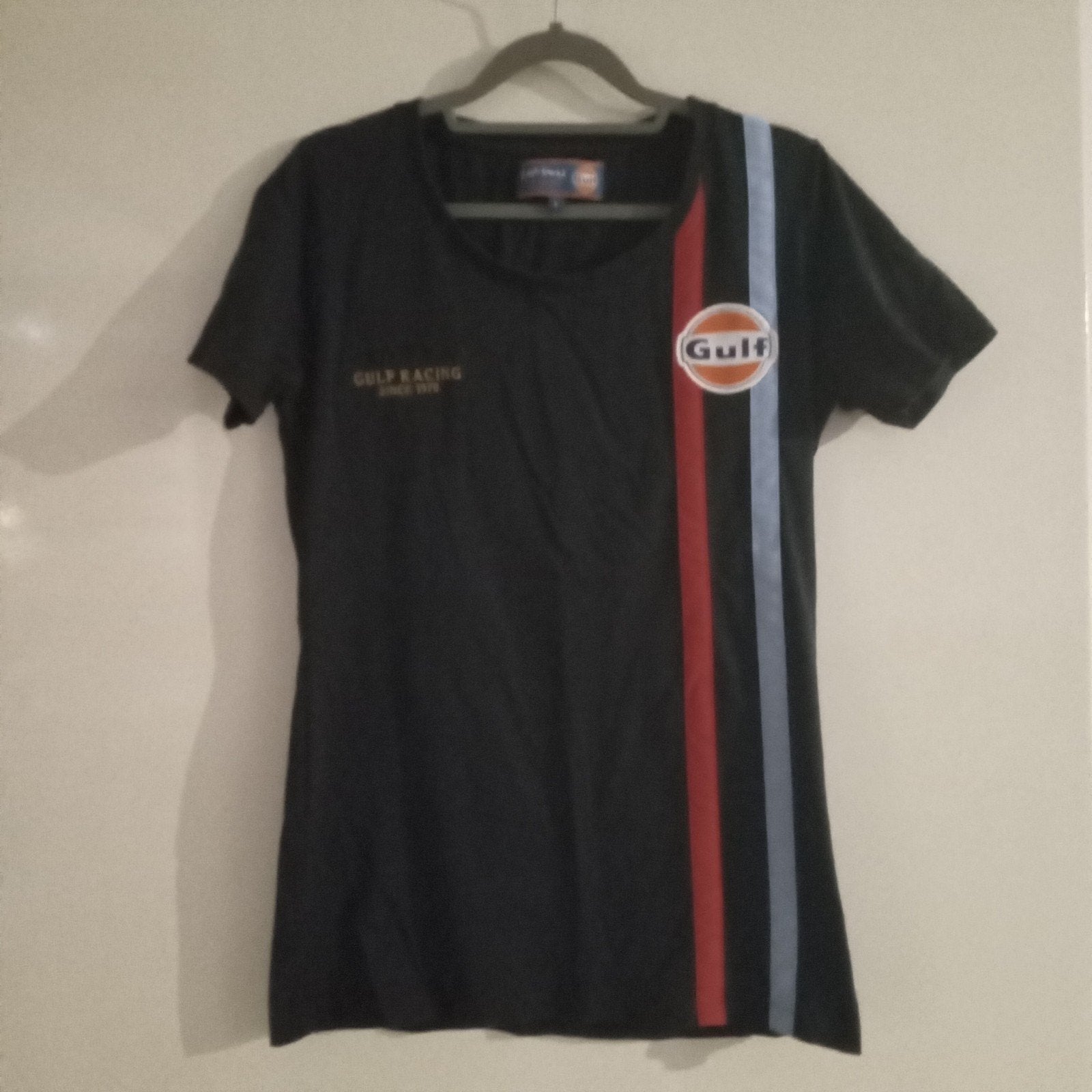 Le Mans Gulf Racing T-shirt - Maat L valt als S, Blauw, Maat 42/44 (L), Nieuw, Ophalen of Verzenden