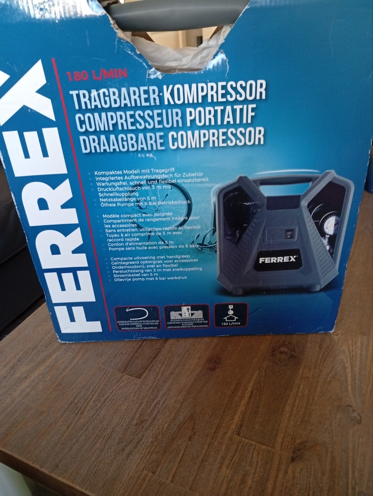 nieuw in doos kompressor, Minder dan 25 liter, Ophalen, Nieuw, Minder dan 200 liter/min