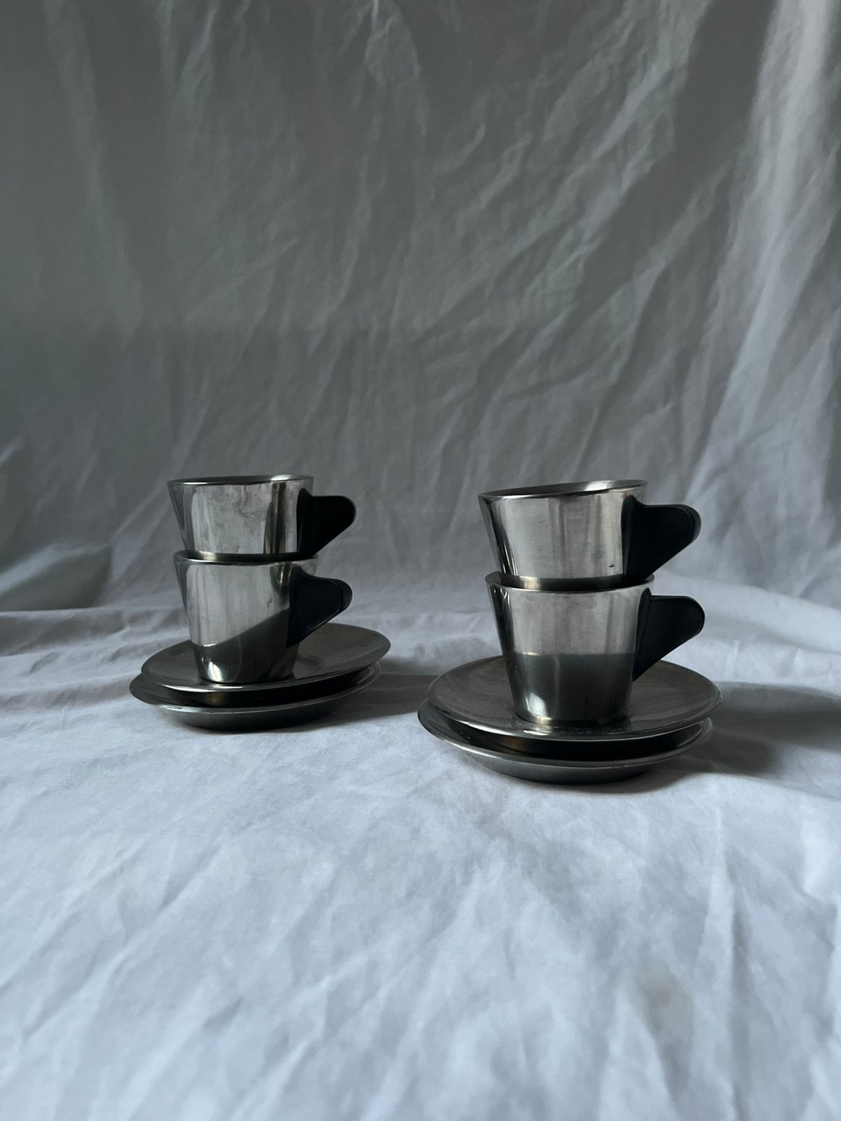 Vintage IKEA RVS espresso set kopjes en schotels | jaren 90, Ophalen, Vintage, IKEA, Metaal