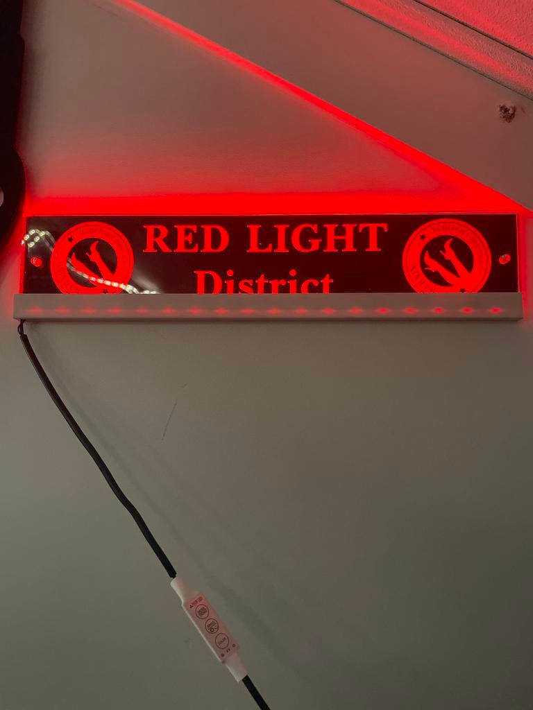 Red Light District LED Bordje - Veel Kleuren - 30x7 cm, Ophalen, Nieuw