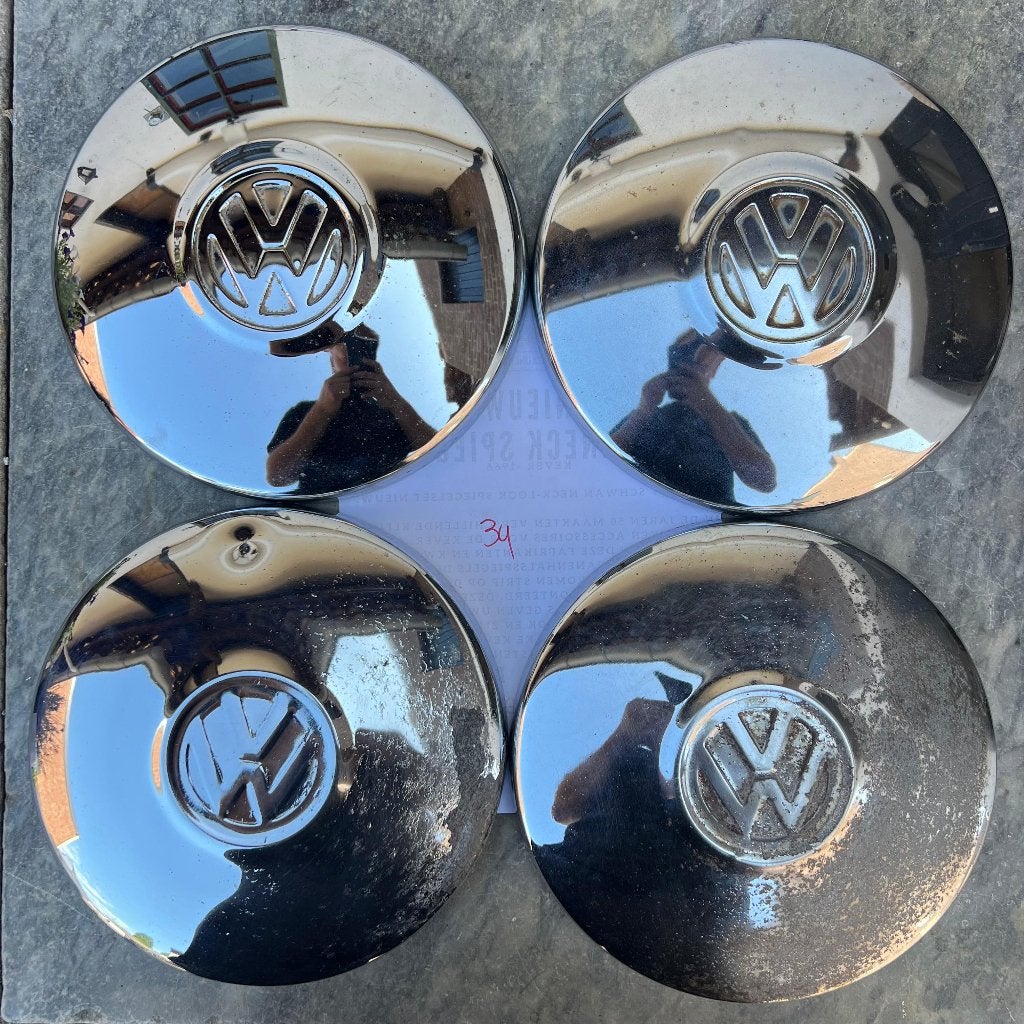 VW Chromen Wieldop 4x130 Kever KG T2B T3 Type 3 5x112 (34), Ophalen of Verzenden, Gebruikt
